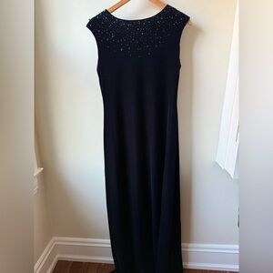 J‎ R NITES CALIENDO Vintage Velvet Gown Beaded Sequins Old Money Celestial 12